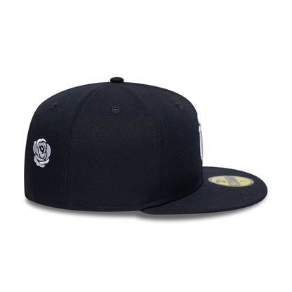 Pictured is this MLB Faux Pearl Icon New York Yankees 59FIFTY Fitted cap in navy. 6
