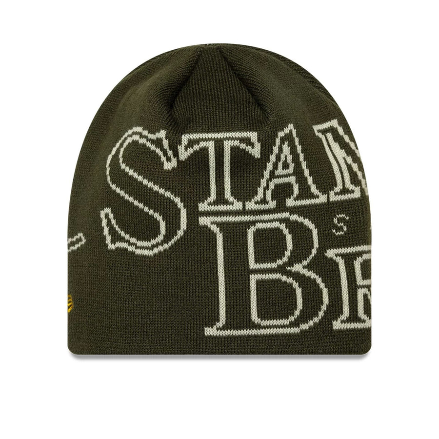 Pictured is this Speedway Chelsea FC Skull Knit Beanie hat in dark green. 2