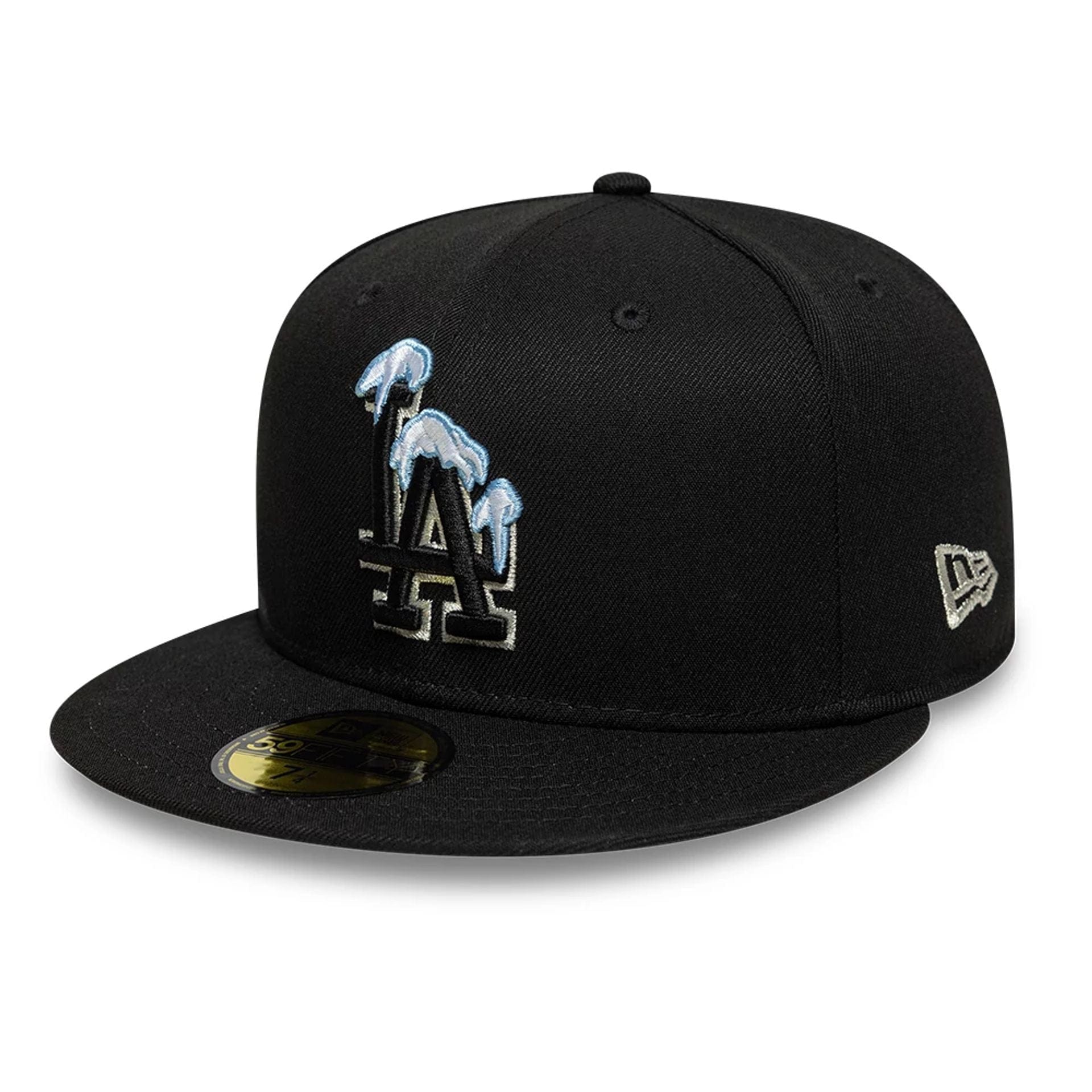 Pictured is this MLB Snow Icon LA Dodgers 59FIFTY Fitted cap in black. 1