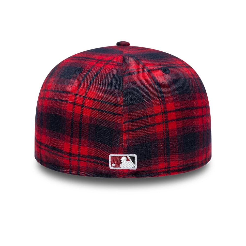 Pictured is this MLB Check New York Yankees Low Profile 59FIFTY Fitted cap in red. 5
