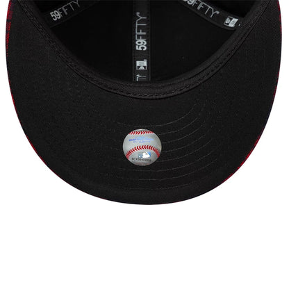 Pictured is this MLB Check New York Yankees Low Profile 59FIFTY Fitted cap in red. 2
