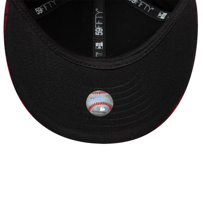 Pictured is this MLB Check New York Yankees Low Profile 59FIFTY Fitted cap in red. 2