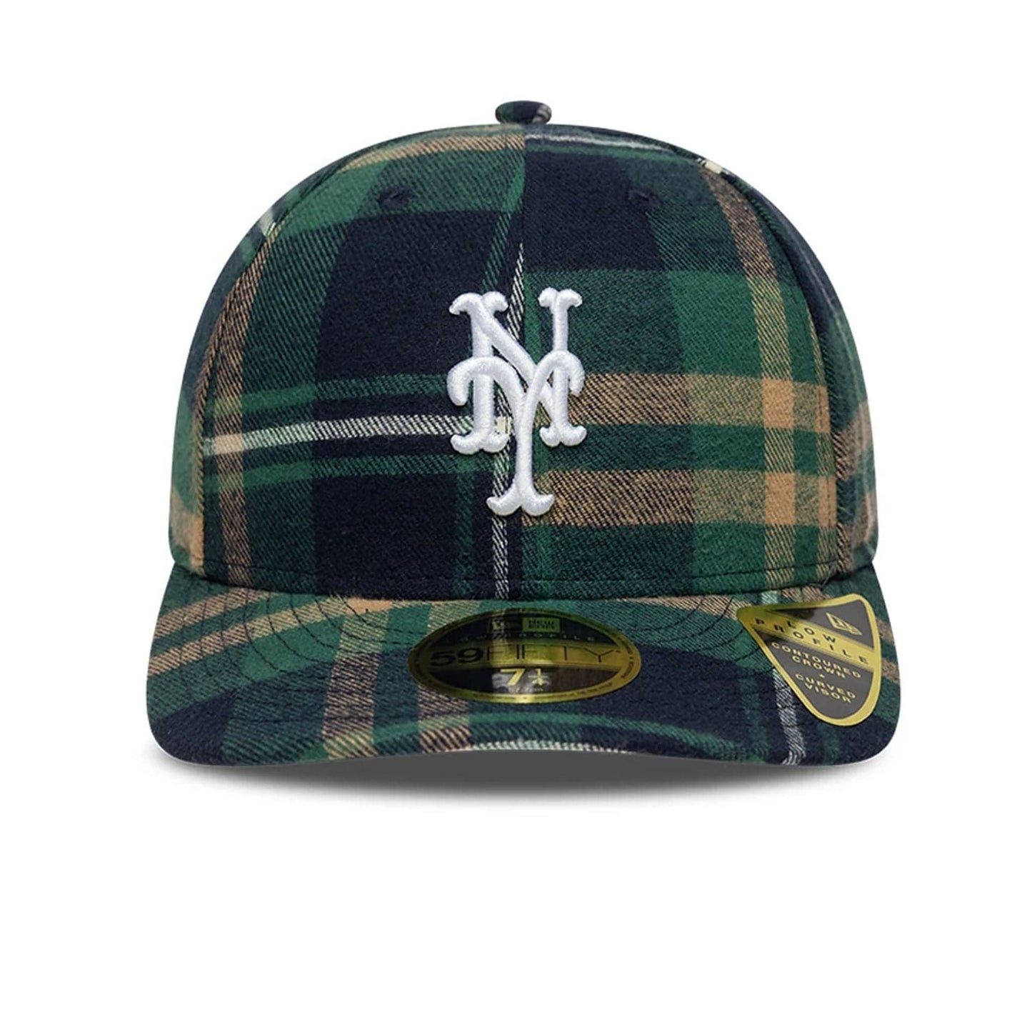 Pictured is this MLB Check New York Mets Low Profile 59FIFTY Fitted cap in dark green. 3