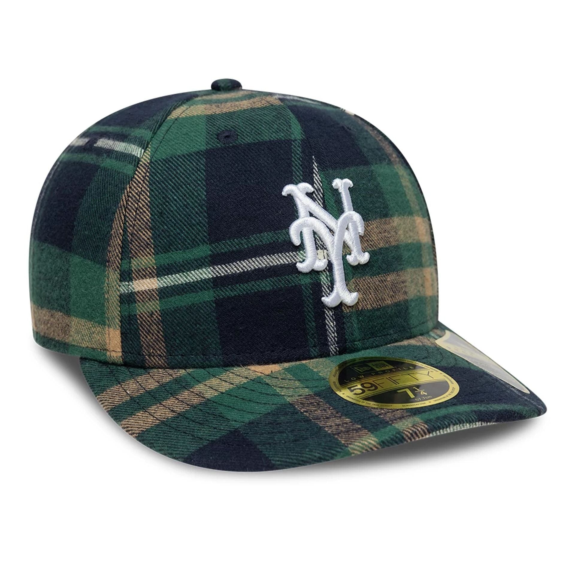 Pictured is this MLB Check New York Mets Low Profile 59FIFTY Fitted cap in dark green. 4