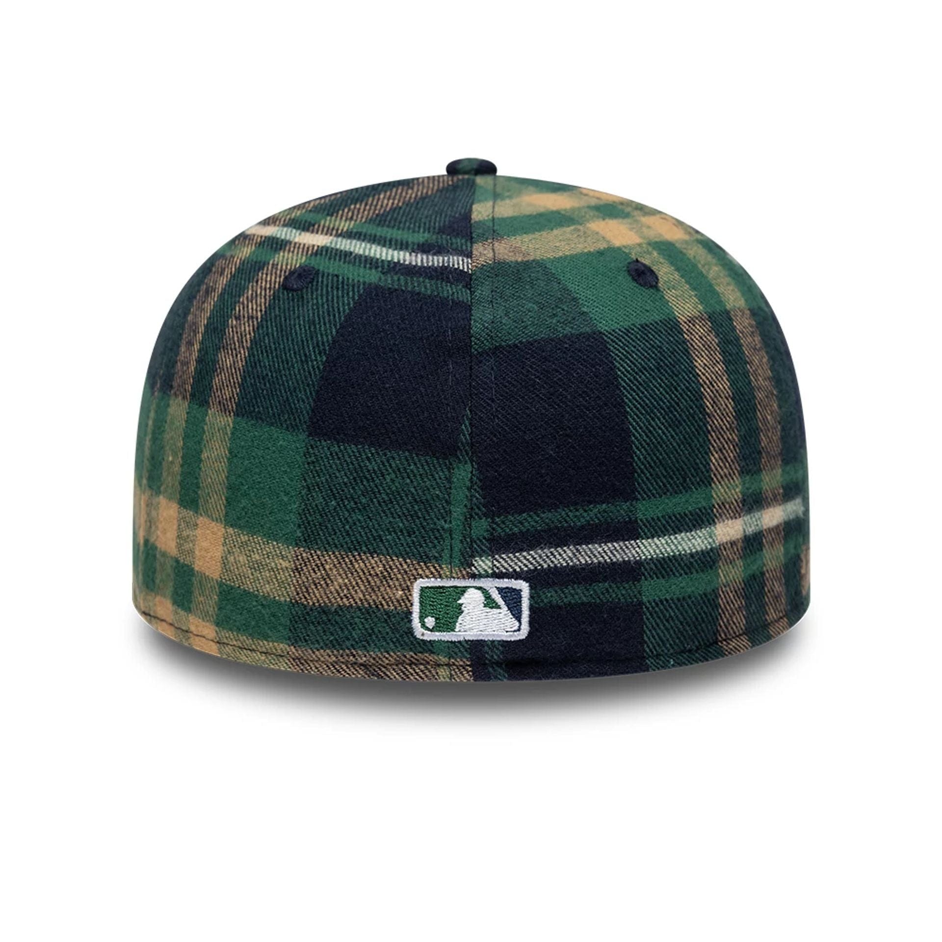 Pictured is this MLB Check New York Mets Low Profile 59FIFTY Fitted cap in dark green. 5