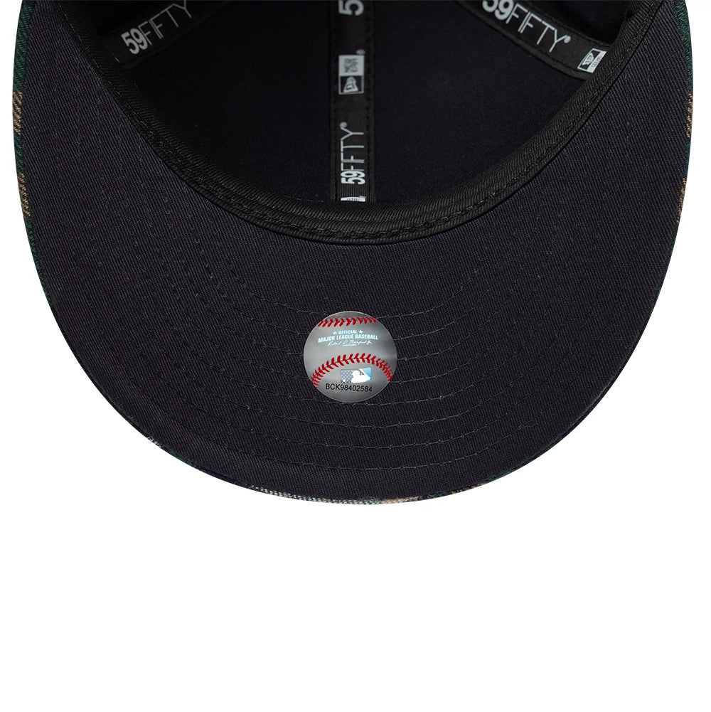 Pictured is this MLB Check New York Mets Low Profile 59FIFTY Fitted cap in dark green. 2
