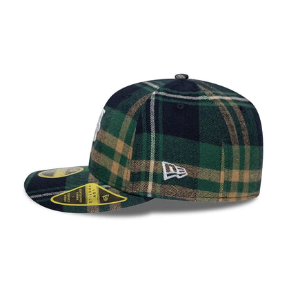 Pictured is this MLB Check New York Mets Low Profile 59FIFTY Fitted cap in dark green. 6