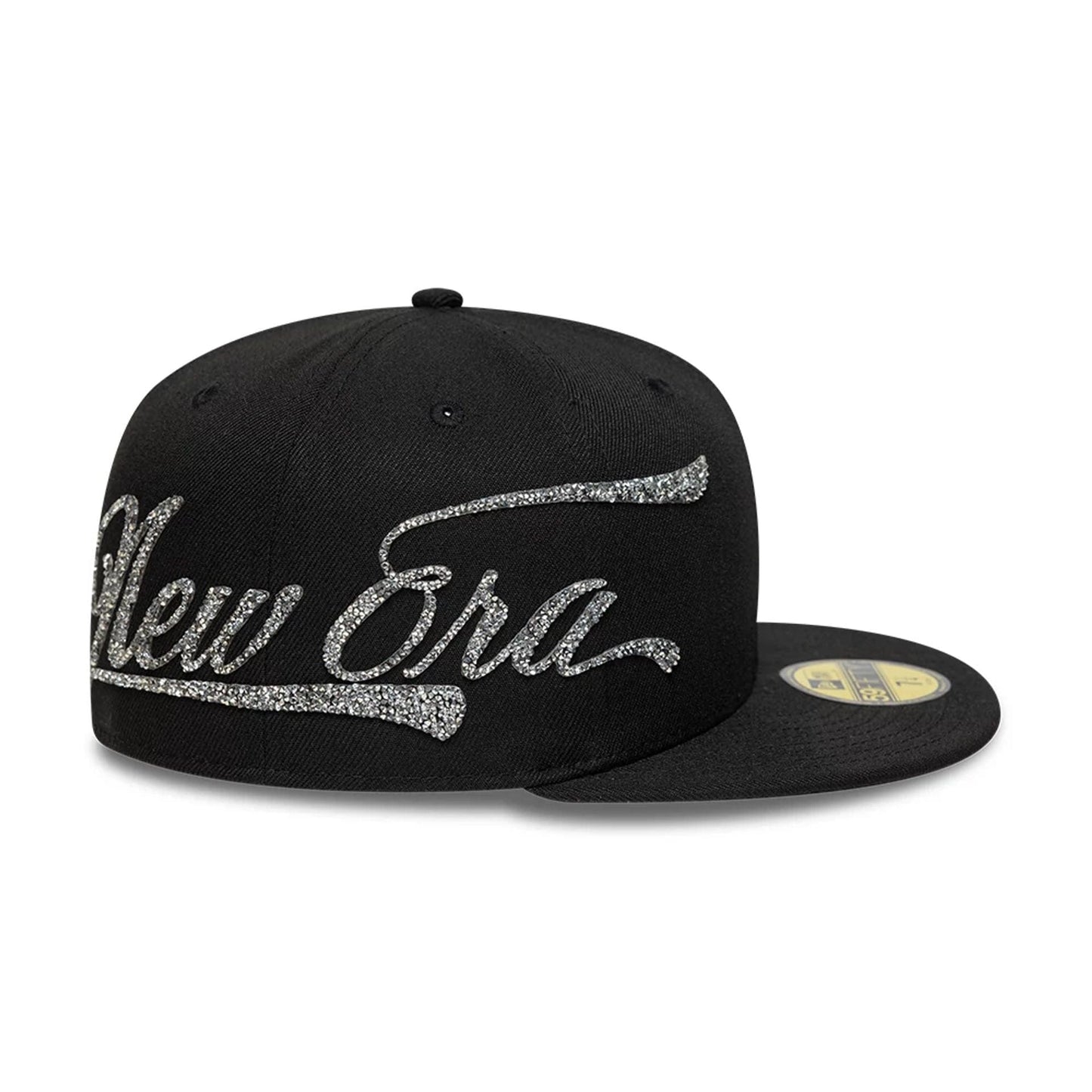 Pictured is this New Era Script 59FIFTY Fitted cap in black. 2