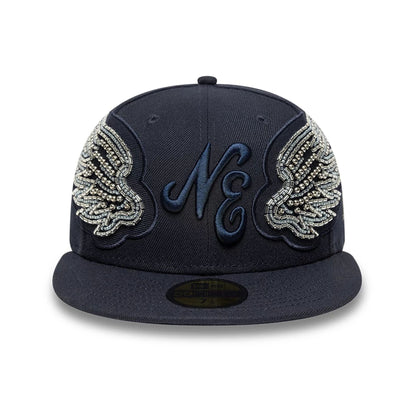 Pictured is this New Era Beaded Wings 59FIFTY Fitted cap in navy. 2