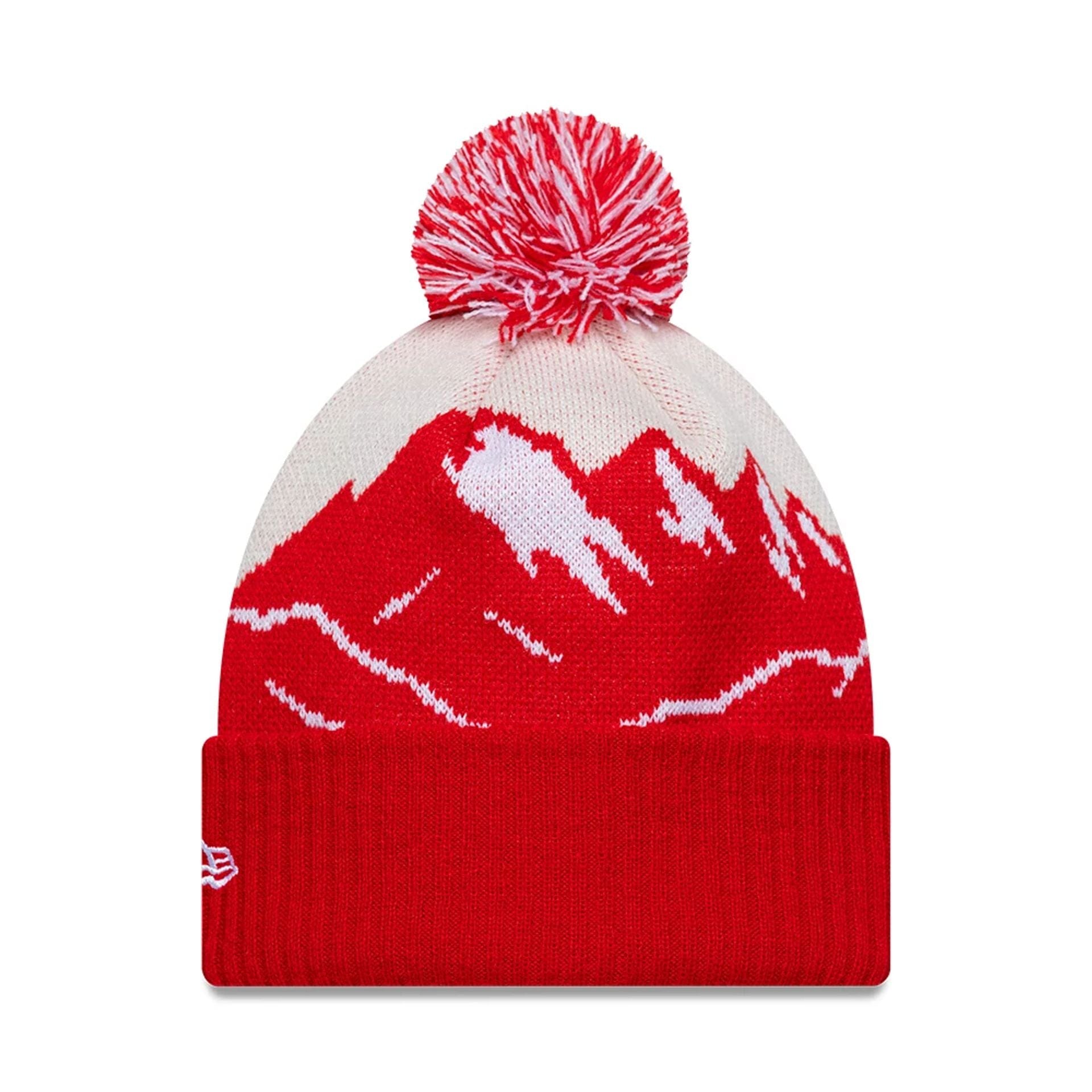 Pictured is this Rossignol x AC Milan Cuff Knit Beanie hat in red. 2
