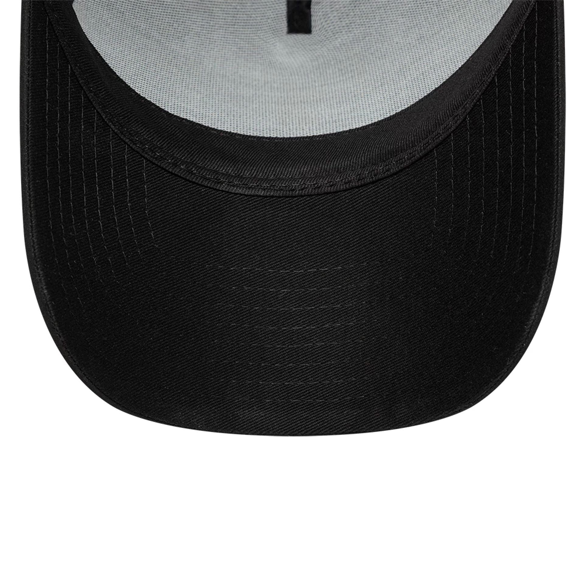 This is a FC Barcelona Black Gold Black 9FORTY A-Frame Trucker Adjustable Cap 5