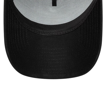 This is a FC Barcelona Black Gold Black 9FORTY A-Frame Trucker Adjustable Cap 5