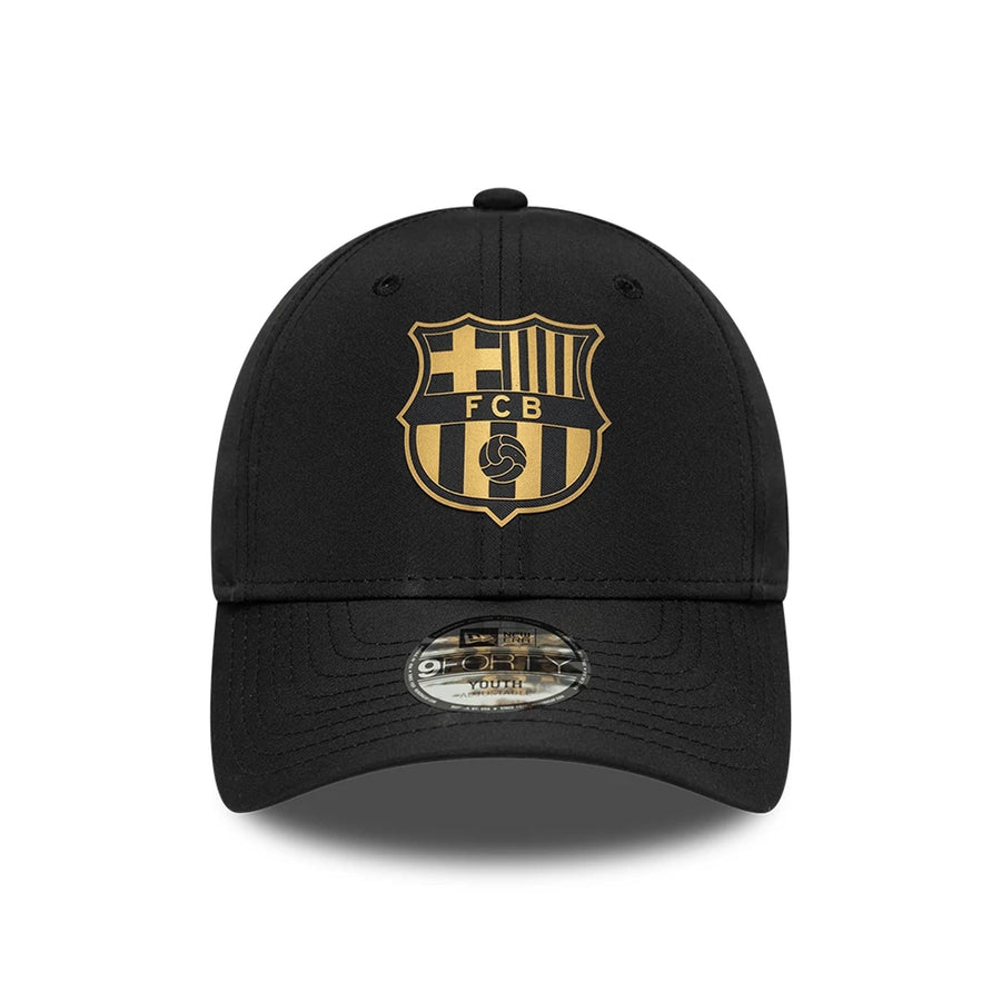 This is a FC Barcelona Youth Black Gold Black 9FORTY Adjustable Cap 2