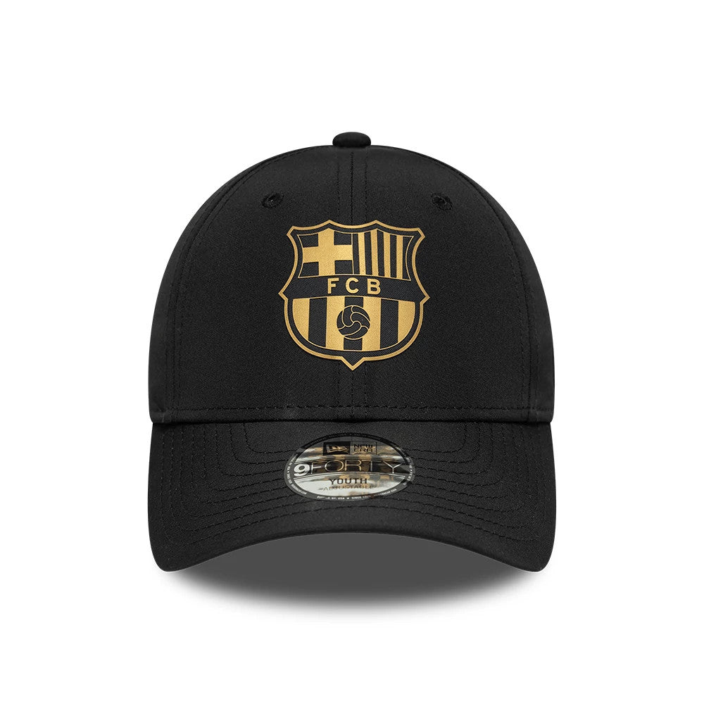 This is a FC Barcelona Youth Black Gold Black 9FORTY Adjustable Cap 2