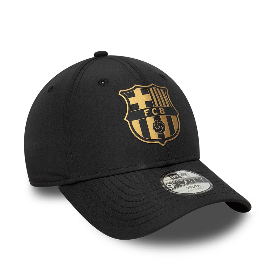 This is a FC Barcelona Youth Black Gold Black 9FORTY Adjustable Cap 3