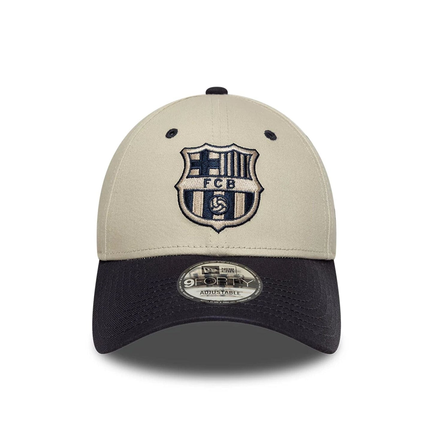 This is a FC Barcelona Contrast Light Beige 9FORTY Adjustable Cap 2