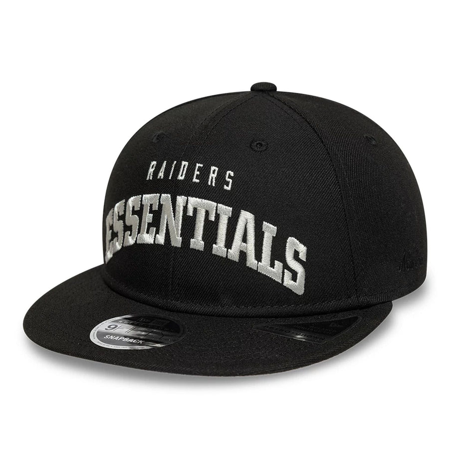 This is a Las Vegas Raiders Fear Of God x NFL Black Retro Crown 9FIFTY Adjustable Cap 1