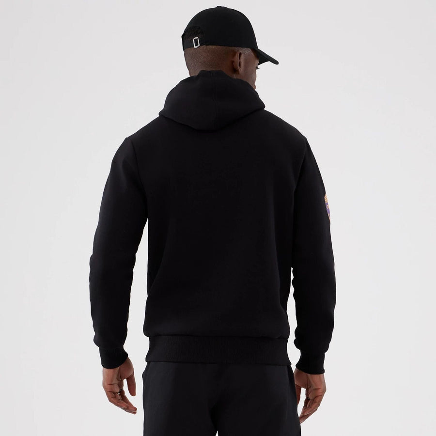 The Male model is wearing Minnesota Vikings NFL International Series Games 2025 Black Pullover Hoodie  2