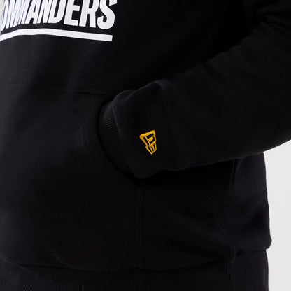 The Male model is wearing Washington Commanders NFL International Series Games 2025 Black Pullover Hoodie  4