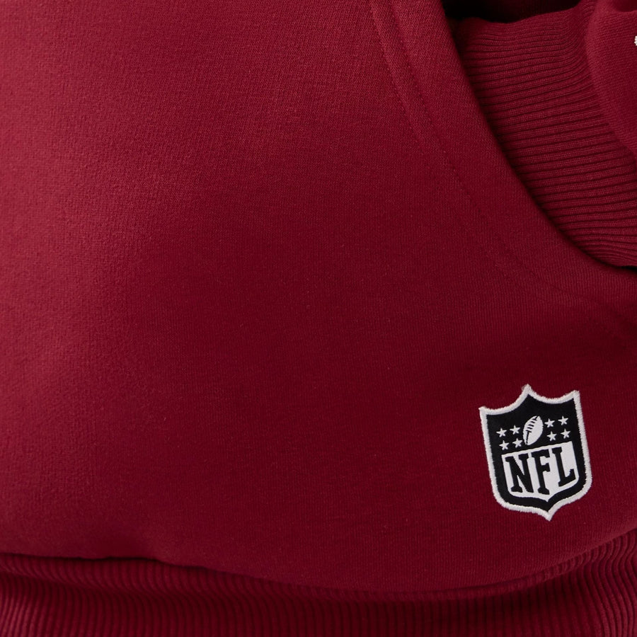 The Male model is wearing Washington Commanders NFL International Series Games 2025 Dark Red Premium Pullover Hoodie  4