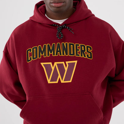 The Male model is wearing Washington Commanders NFL International Series Games 2025 Dark Red Premium Pullover Hoodie 3