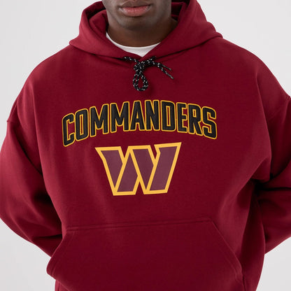 The Male model is wearing Washington Commanders NFL International Series Games 2025 Dark Red Premium Pullover Hoodie  3