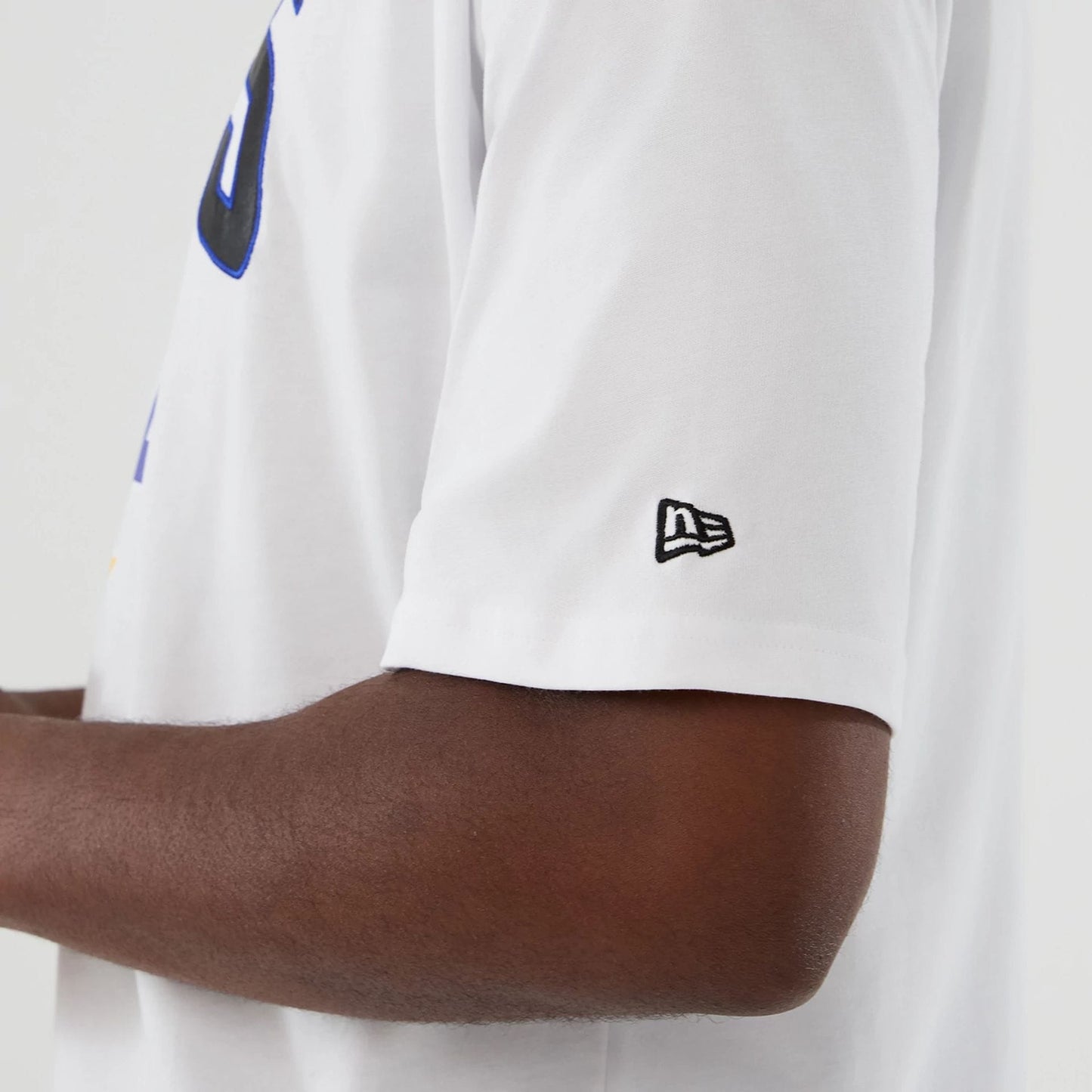 The Male model is wearing LA Rams NFL International Series Games 2025 White Premium T-Shirt  5