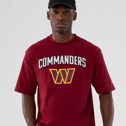 The Male model is wearing Washington Commanders NFL International Series Games 2025 Dark Red Premium T-Shirt 5