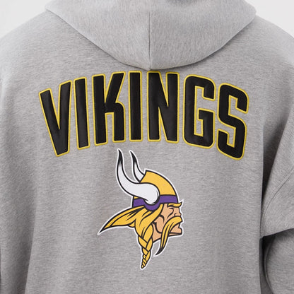 The Male model is wearing Minnesota Vikings NFL International Series Games 2025 Grey Premium Pullover Hoodie  4
