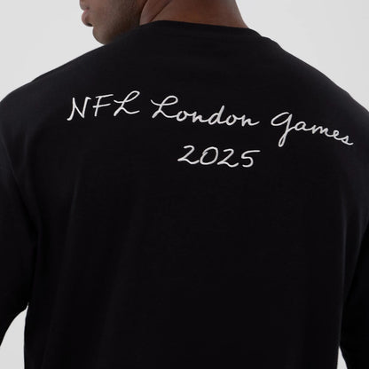 The Male model is wearing Minnesota Vikings NFL International Series Games 2025 Black Premium T-Shirt 5