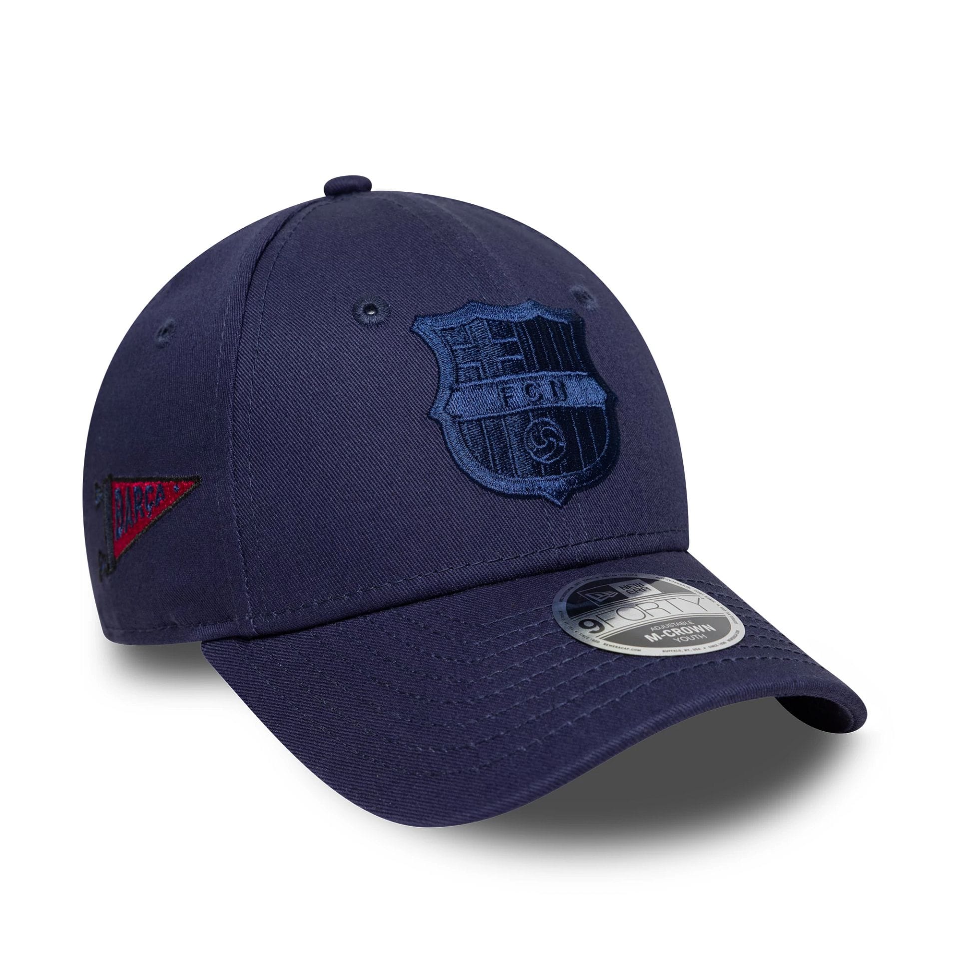 This is a FC Barcelona Youth Graphic Navy 9FORTY M-Crown Adjustable Cap 1