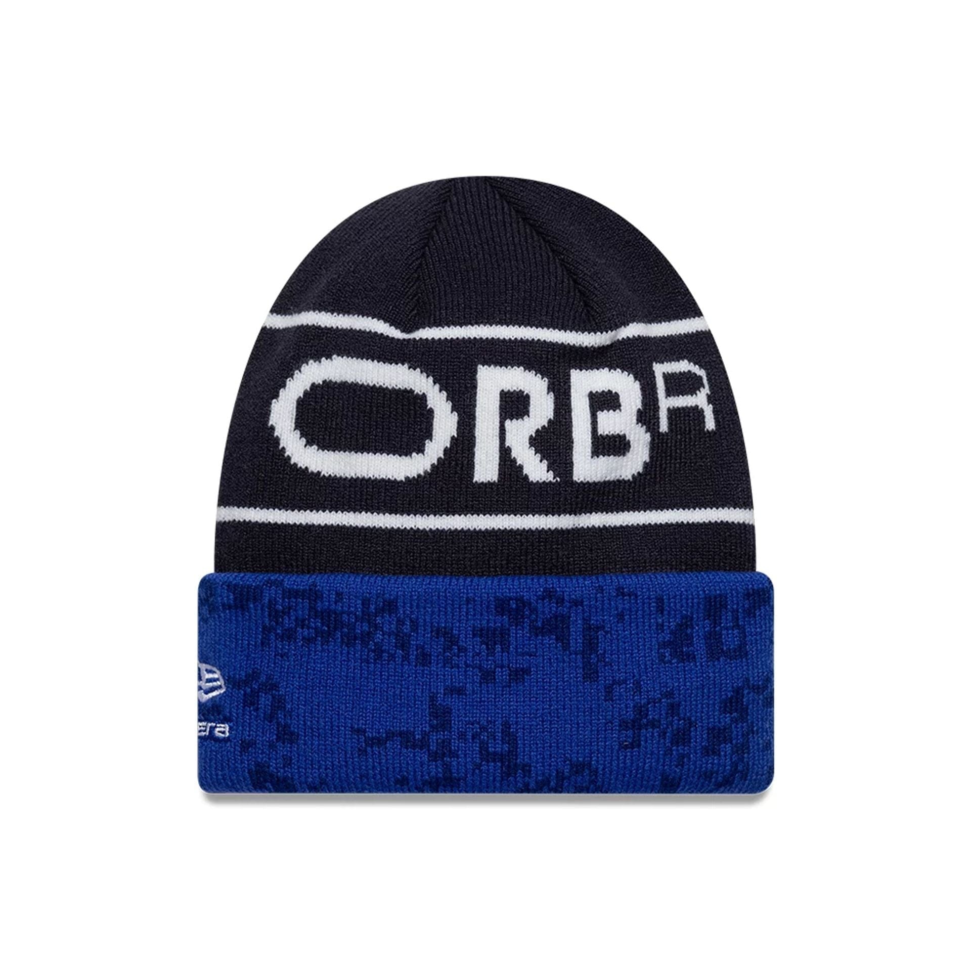Pictured is this Youth Team Red Bull Racing Cuff Knit Beanie hat in dark blue. 2