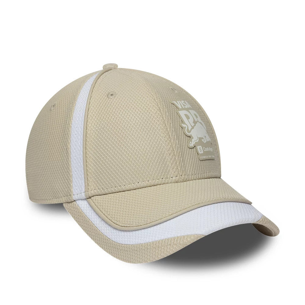 Pictured is this Visa Cash App Racing Bulls F1 Race Special 9FORTY Adjustable cap in light beige. 3