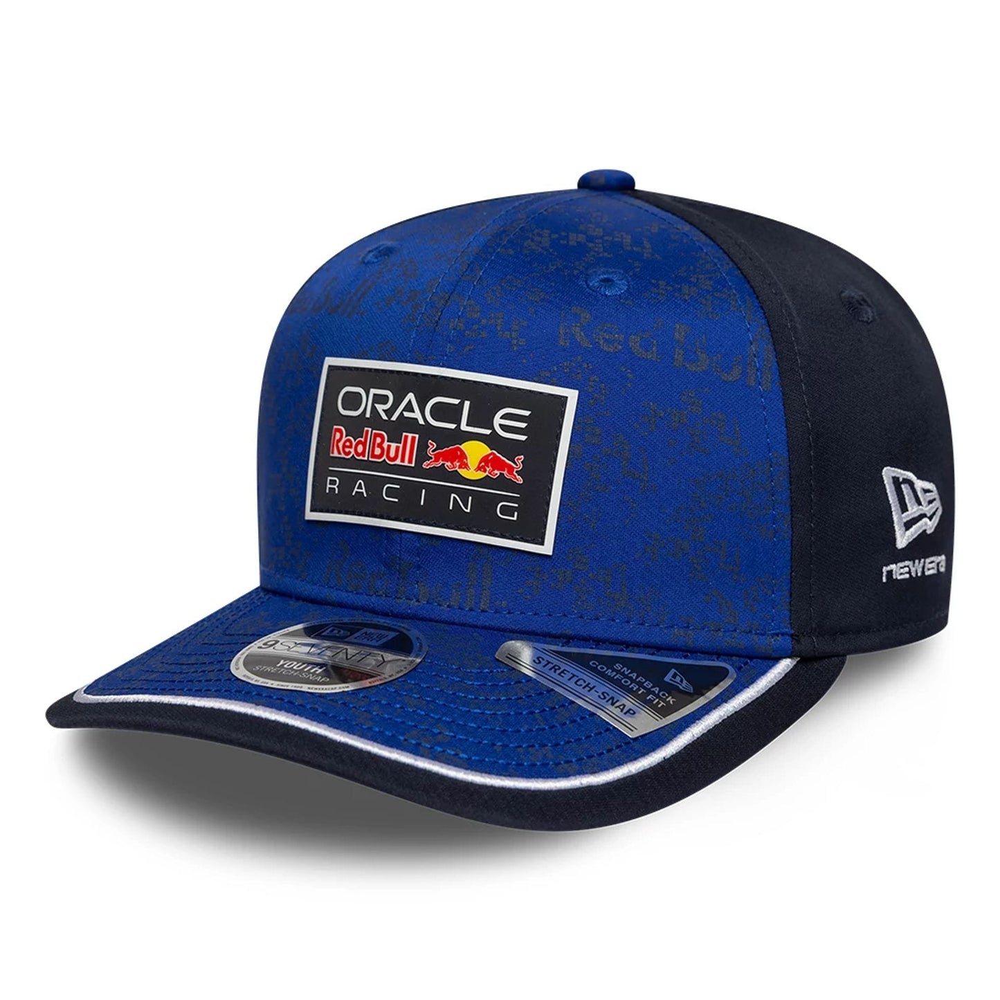 Pictured is this Youth Team Red Bull Racing 9SEVENTY Stretch Snap Adjustable cap in dark blue. 1
