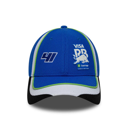 Pictured is this Teamline 2026 Visa Cash App Racing Bulls 9FORTY cap in bright blue. 2