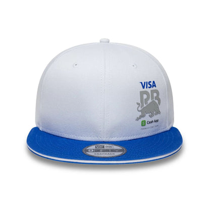 Pictured is this Visa Cash App Racing Bulls Essential 9FIFTY Snapback Adjustable cap in white. 2