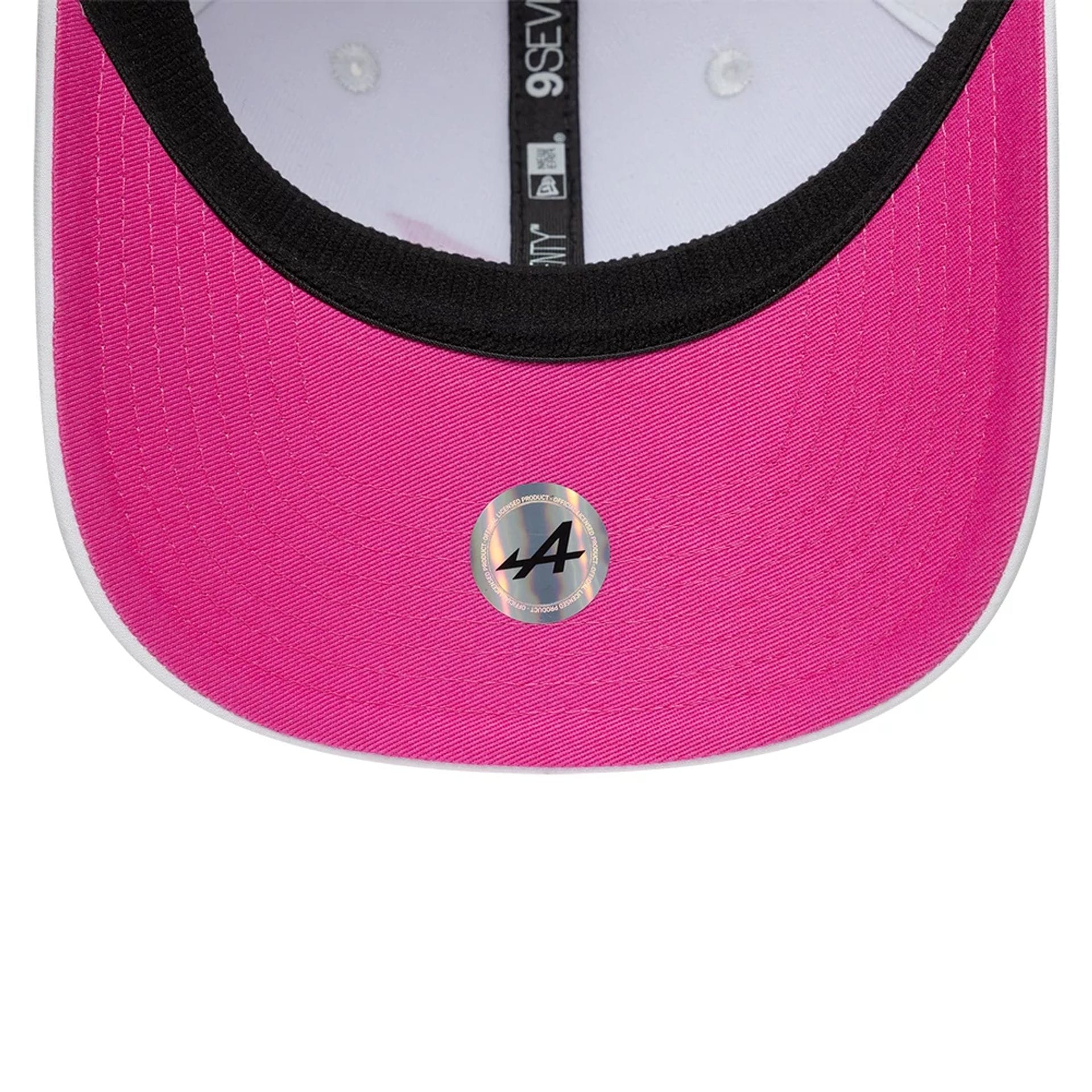 Pictured is this Alpine Racing Miami Race Special 9SEVENTY Stretch Snap Adjustable cap in white. 2