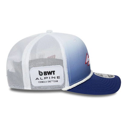 Pictured is this Alpine Racing Silverstone Race Special 9SEVENTY Stretch Snap Adjustable cap in white. 5