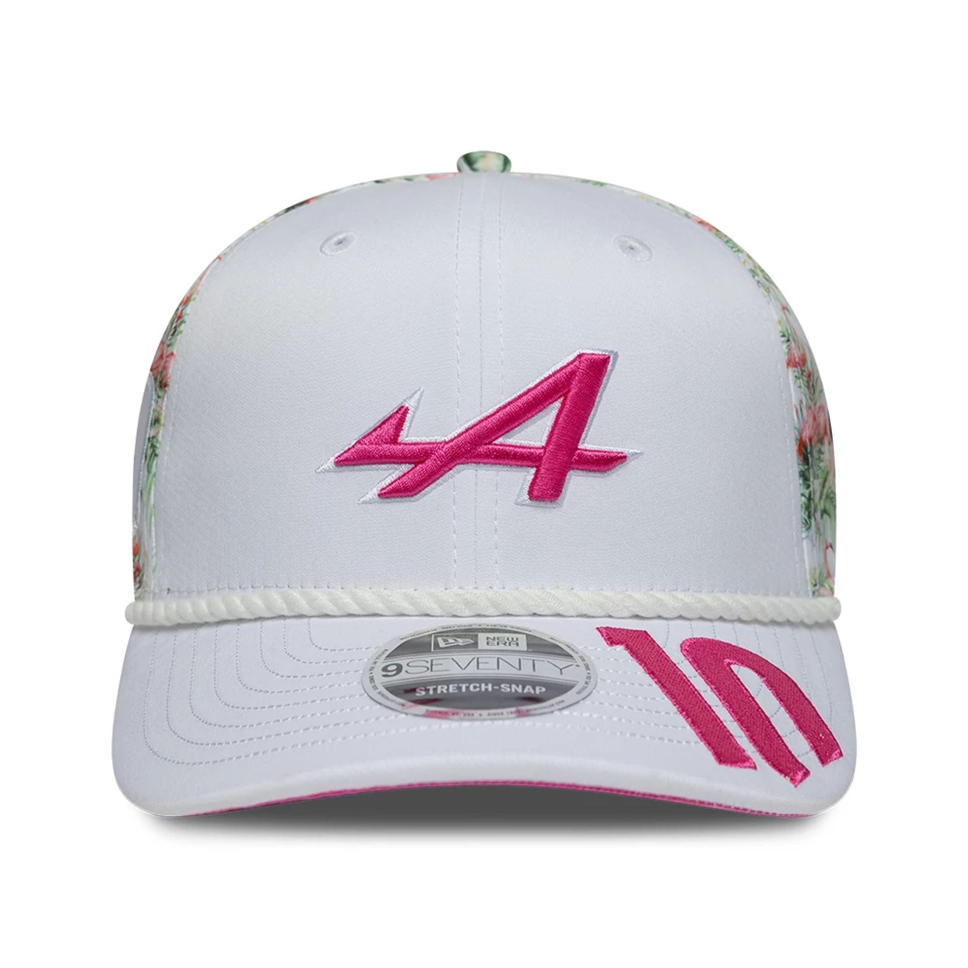 Pictured is this Pierre Gasly Miami Race Special Alpine Racing 9SEVENTY Stretch Snap Adjustable cap in white. 3