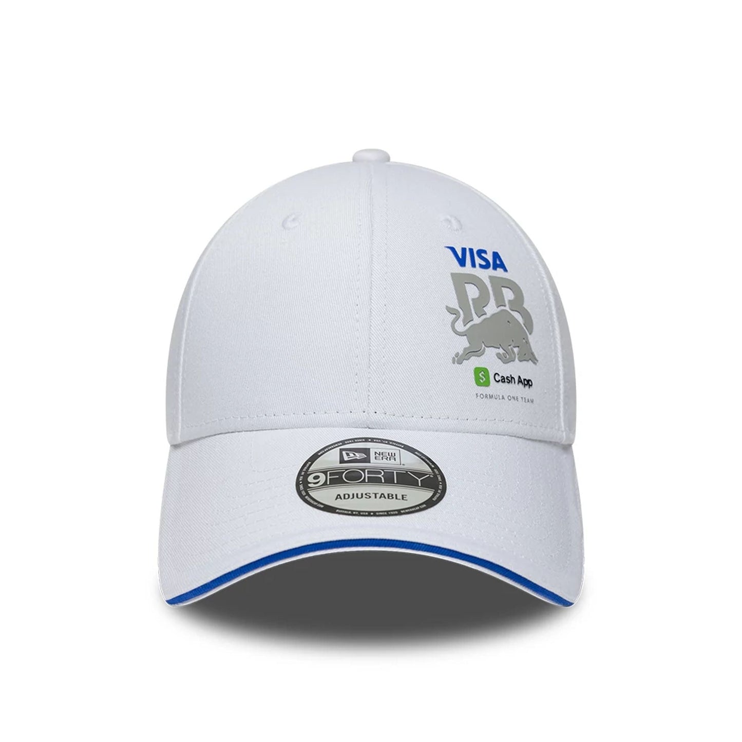 Pictured is this Essential Visa Cash App Racing Bulls 9FORTY Adjustable cap in white. 2