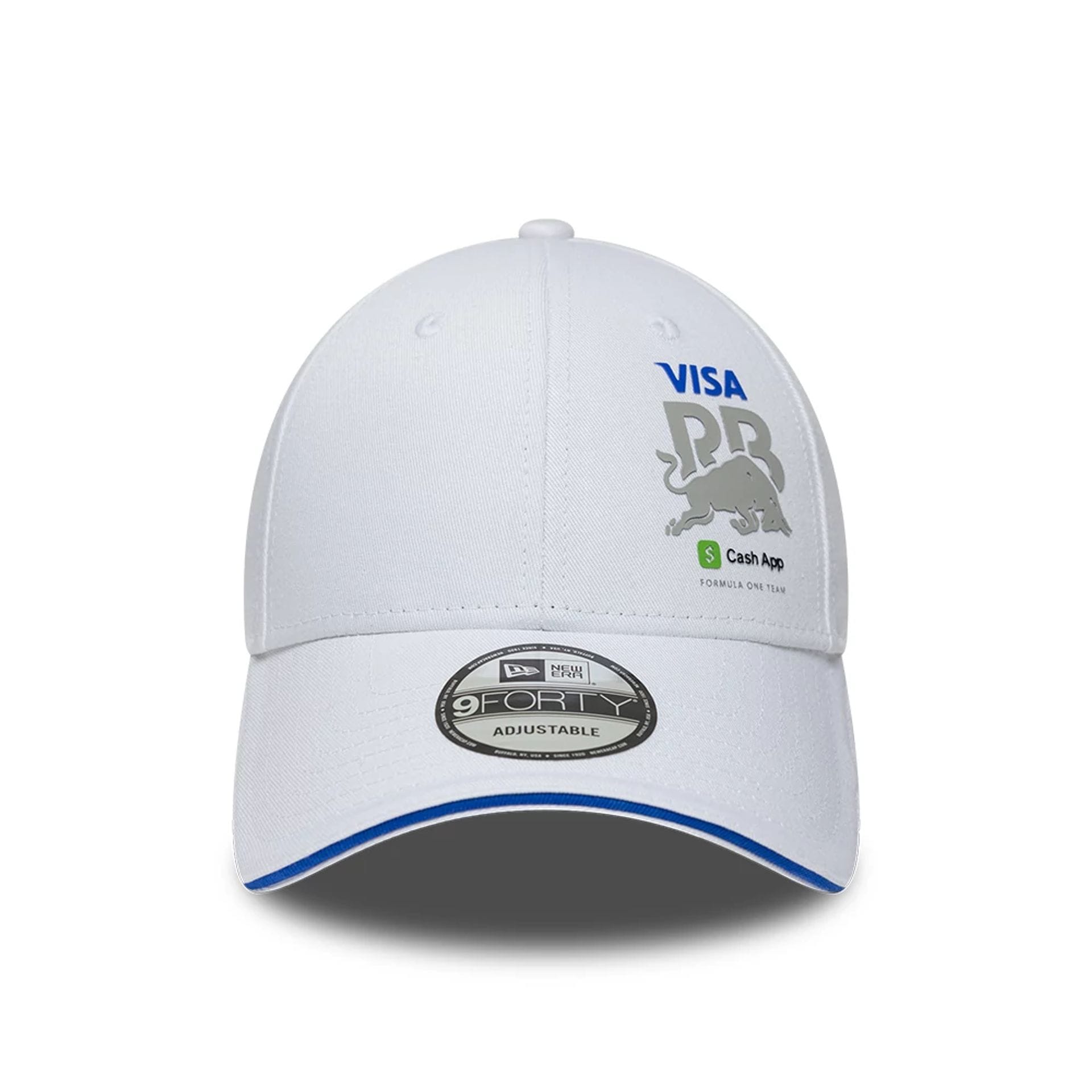 Pictured is this Essential Visa Cash App Racing Bulls 9FORTY Adjustable cap in white. 2
