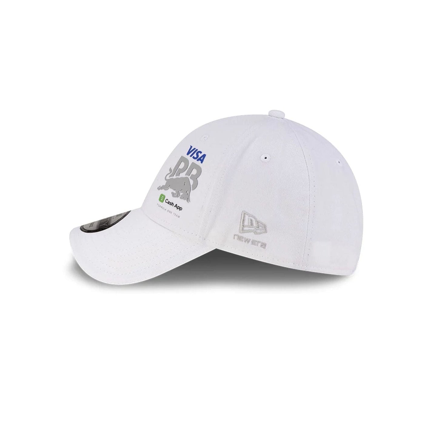 Pictured is this Essential Visa Cash App Racing Bulls 9FORTY Adjustable cap in white. 4