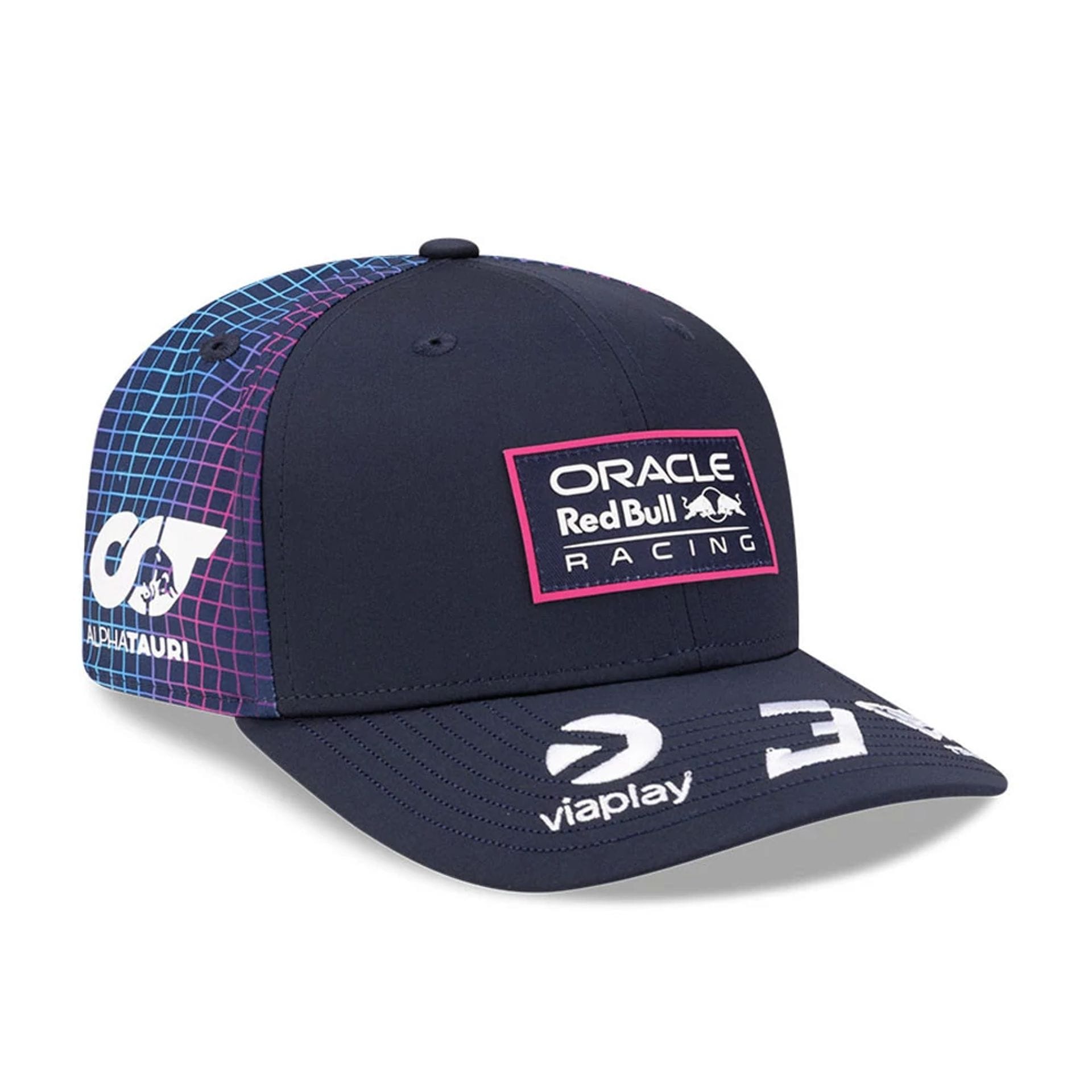 Pictured is this Max Verstappen Red Bull Racing Miami Race Special 9SEVENTY Stretch Snap Adjustable cap in navy. 1