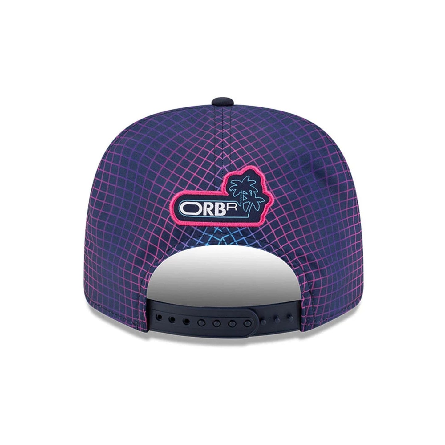 Pictured is this Max Verstappen Red Bull Racing Miami Race Special 9SEVENTY Stretch Snap Adjustable cap in navy. 3