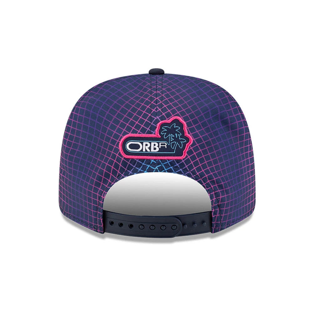Pictured is this Max Verstappen Red Bull Racing Miami Race Special 9SEVENTY Stretch Snap Adjustable cap in navy. 4