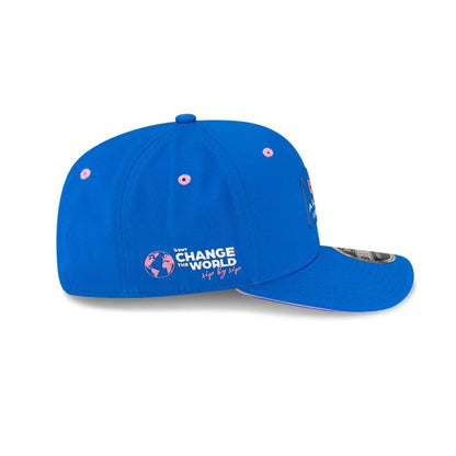 Pictured is this Alpine Racing Team 9SEVENTY Stretch Snap Adjustable cap in blue. 8