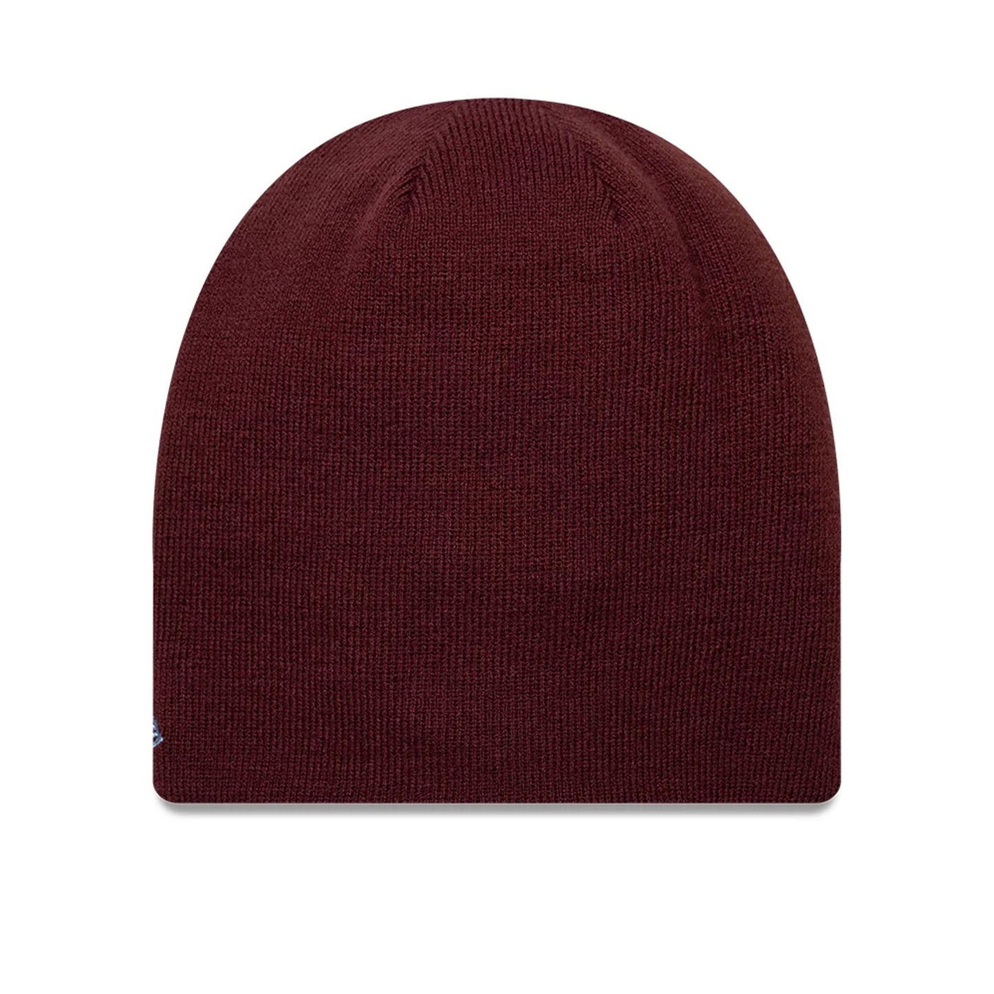 Pictured is this Reverse Aston Villa FC Cuff knit Beanie hat in dark red. 2