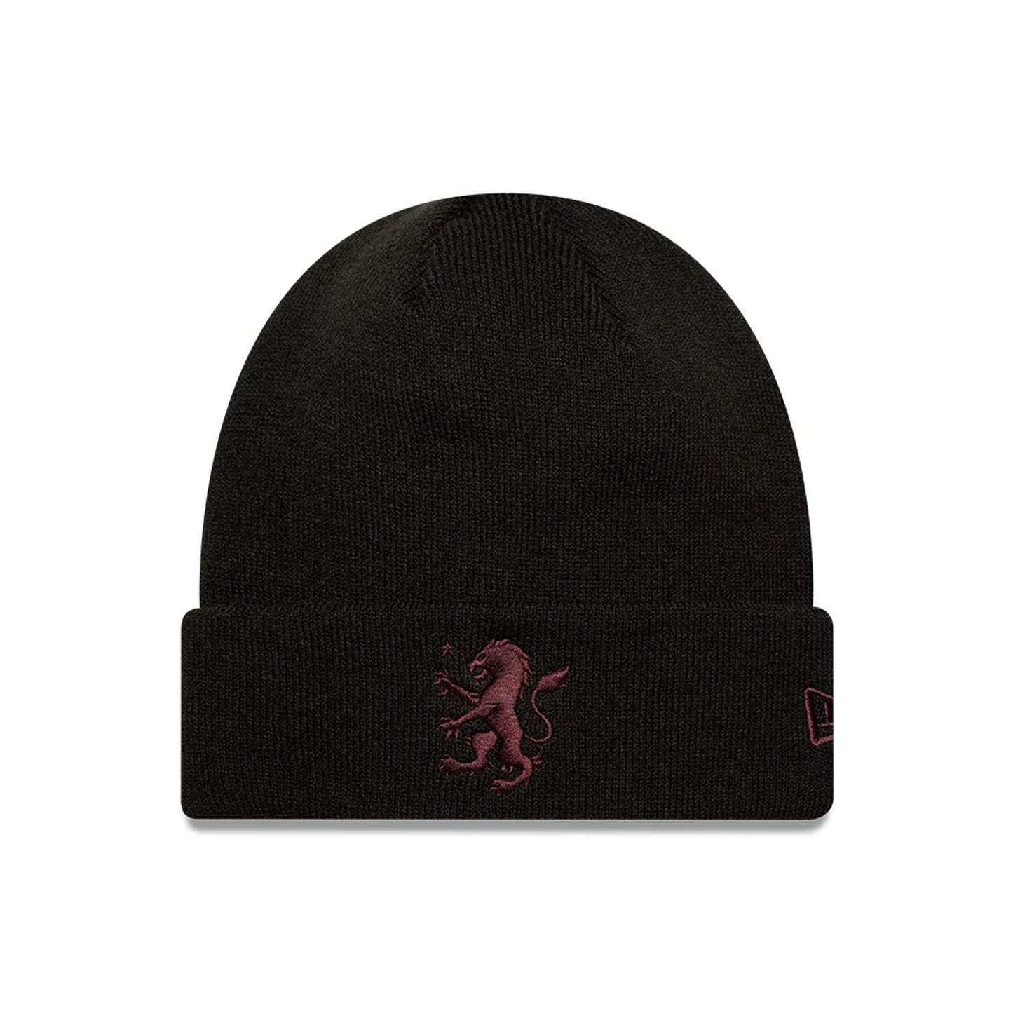 Pictured is this Core Aston Villa FC Cuff knit Beanie hat in black. 1