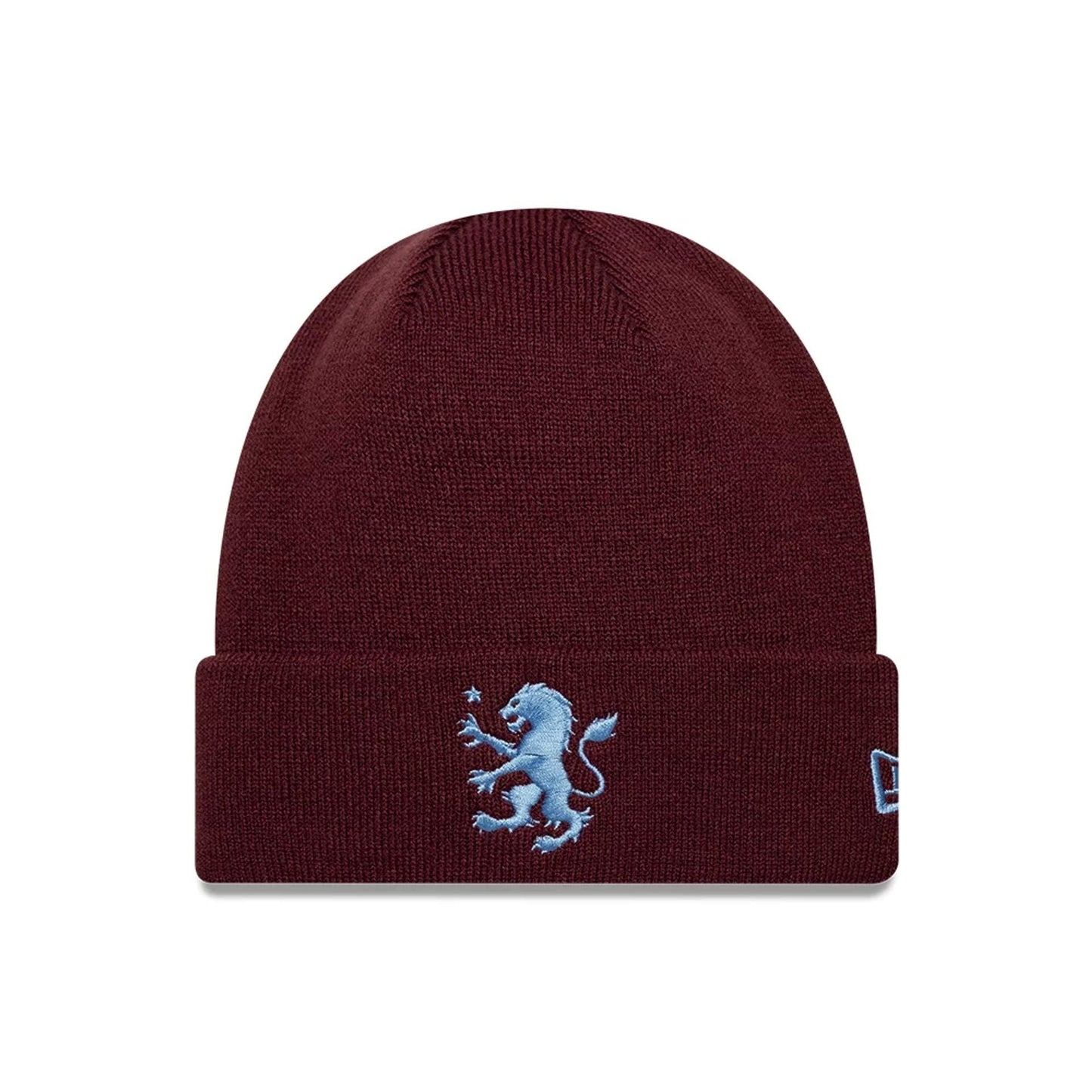 Pictured is this Core Aston Villa FC Cuff knit Beanie hat in dark red. 1