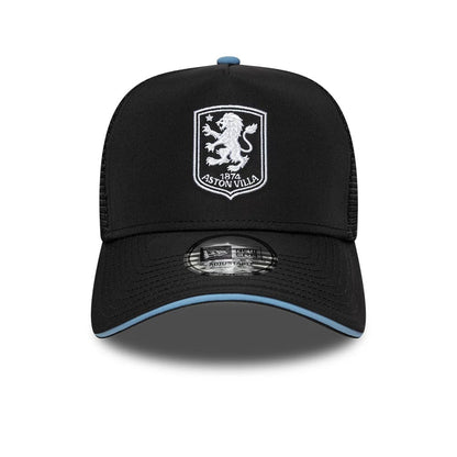 Pictured is this Away Kit Aston Villa FC 9FORTY A-Frame Trucker cap in black. 2